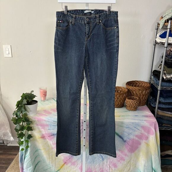 TOMMY HILFIGER Classic Blue Women's Jeans size 8 y2k 90s flare denim - Picture 8 of 13